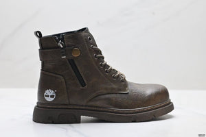 Waterproof Thin Leather Durable Height-Enhancing Comfortable Mid-Cut Outdoor Boots — image 1