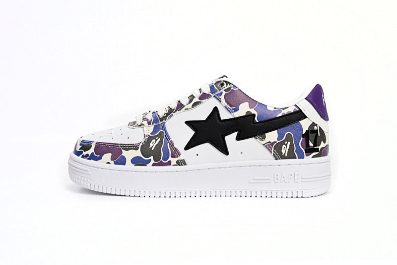 A Bathing Ape BAPE STA Low - White Purple Color Spray