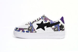 A Bathing Ape BAPE STA Low - White Purple Color Spray — image 1