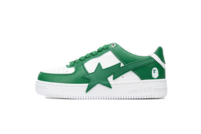 A Bathing Ape BAPE STA Low - White Green Star