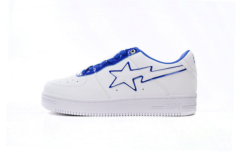 A Bathing Ape BAPE STA Low - White and Blue Border