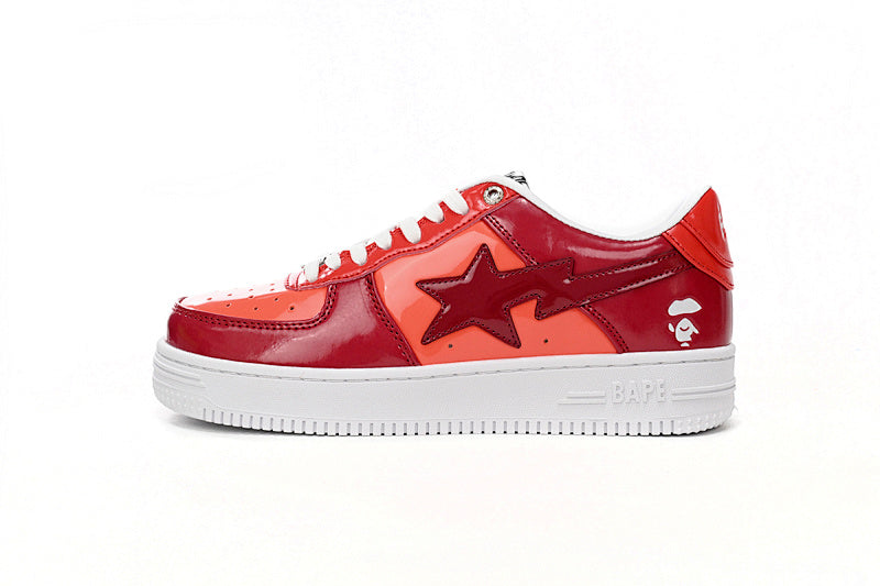 A Bathing Ape BAPE STA Low - White Dark Red Mirror Surface