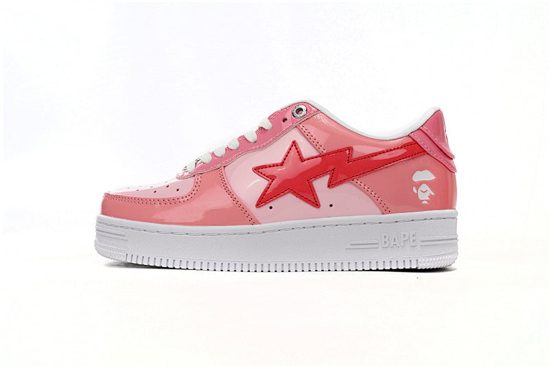 A Bathing Ape BAPE STA Low - Pink Paint Leather