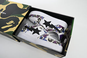 A Bathing Ape BAPE STA Low - White Purple Color Spray — image 2