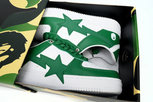 A Bathing Ape BAPE STA Low - White Green Star — image 2