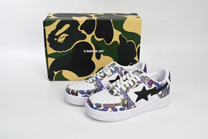 A Bathing Ape BAPE STA Low - White Purple Color Spray — image 3