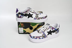 A Bathing Ape BAPE STA Low - White Purple Color Spray — image 4