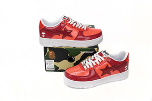 A Bathing Ape BAPE STA Low - White Dark Red Mirror Surface — image 4