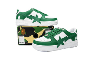 A Bathing Ape BAPE STA Low - White Green Star — image 4