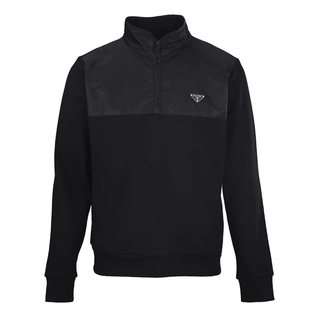 Pull zip bi matiere Re-Nylon